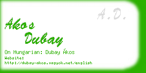 akos dubay business card